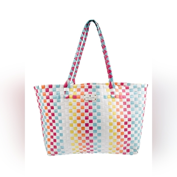 Kate spade NWT Rare Rainbow Wicker Tote bag.
